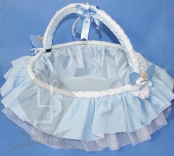 örgülü bebekli sepet