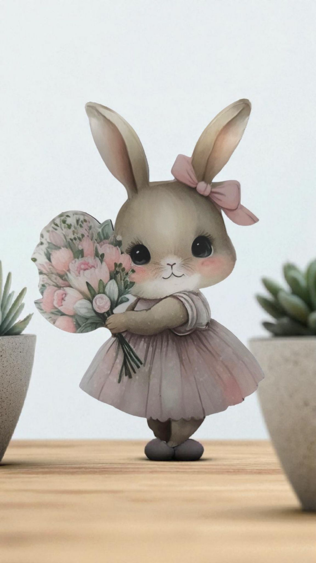 Çift taraf baskılı  Tavşan figür(5 adet)