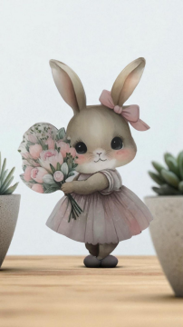 Çift taraf baskılı  Tavşan figür(5 adet)