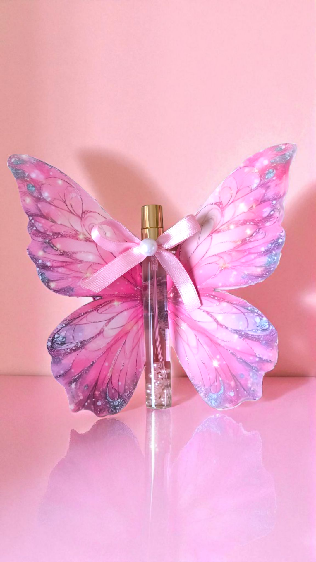 Kelebek dekorlu kolonyalı cam   şişe Hediyelik(20 adet)