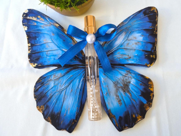 Kelebek dekorlu kolonyalı cam   şişe Hediyelik(20 adet)