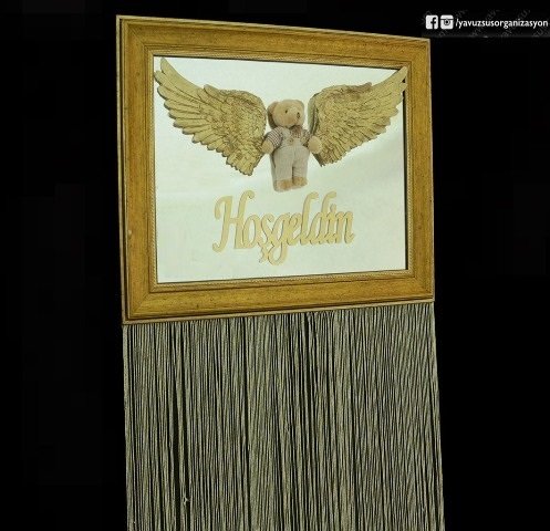 Püskül Etekli Melek Kanatlı Aynalı Kapı Süsü