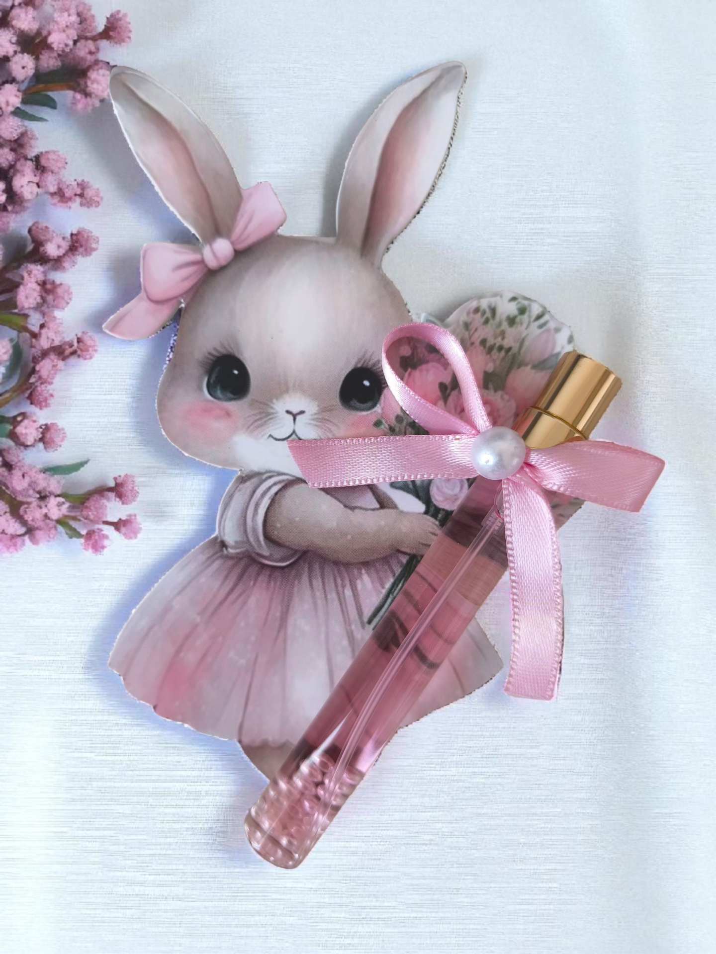 Tavşan dekorlu kolonyalı cam   şişe Hediyelik(20 adet)