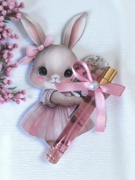 Tavşan dekorlu kolonyalı cam   şişe Hediyelik(20 adet)