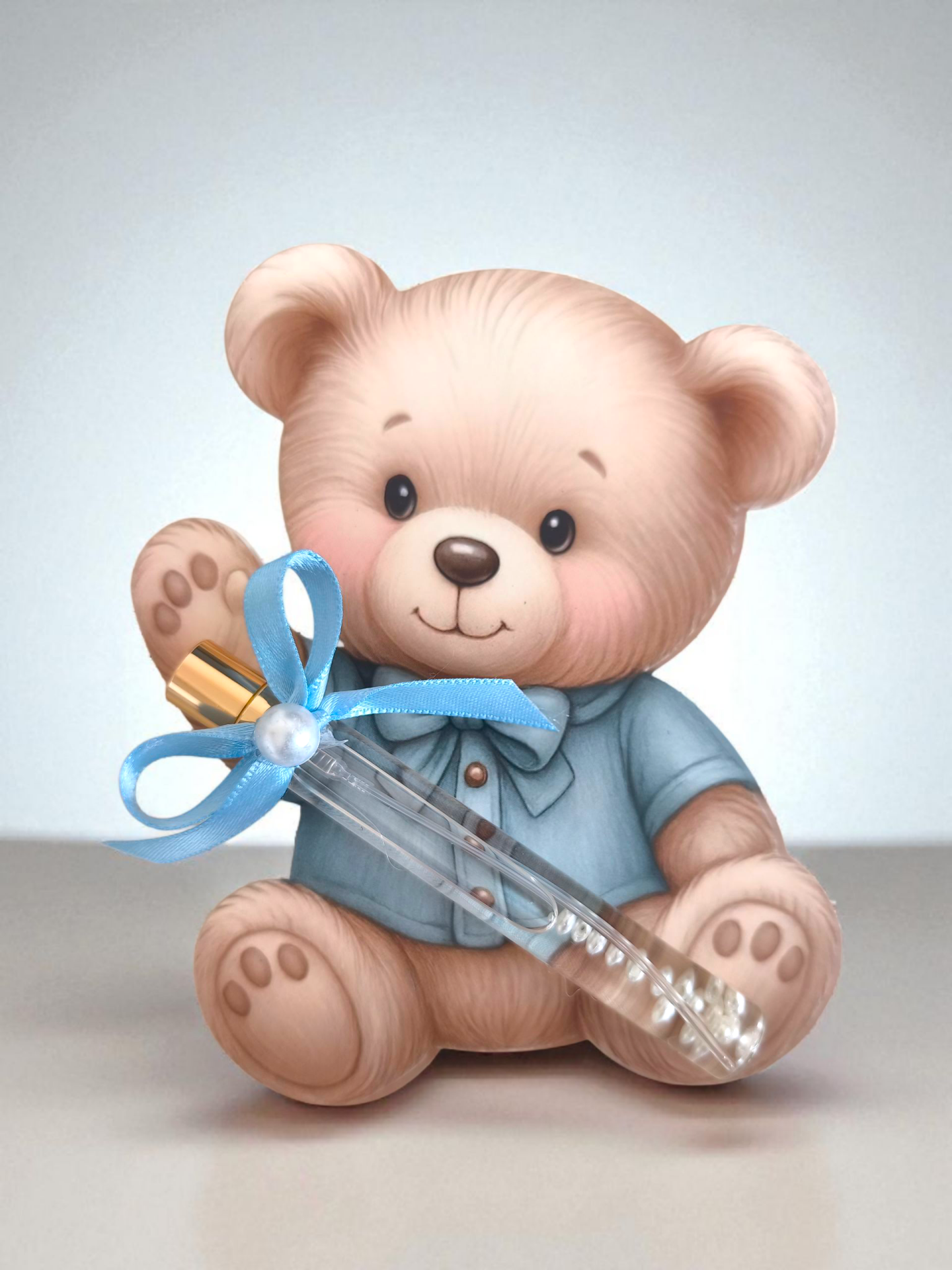 Ayıcık dekorlu kolonyalı cam   şişe Hediyelik(20 adet)