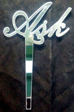 Pleksi aşk pasta üzeri çubuk (10x15) ALTIN