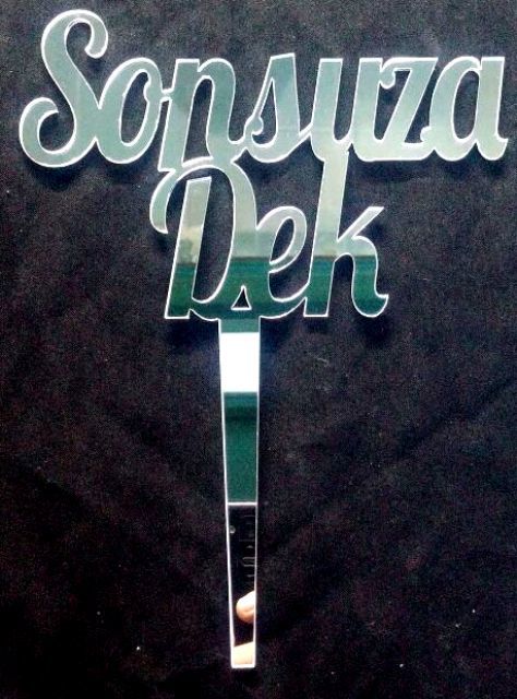 Pleksi sonsuza dek pasta üzeri çubuk (15x19,5) ALTIN