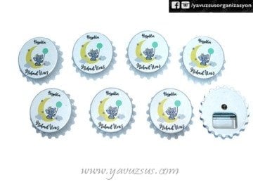 UV Baskılı Küçük Fil Desenli Mıknatıslı Açacak-6cm