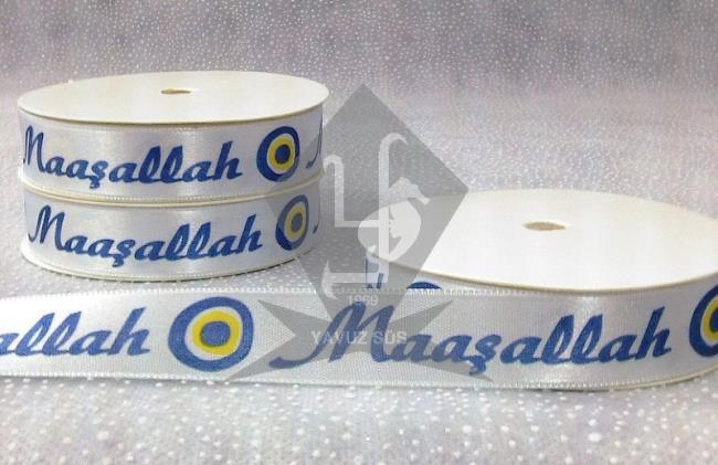 2cm maşallah baskılı kurdele