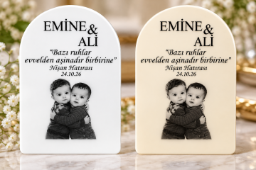 Kişiye özel baskılı krem - beyaz pleksi (7*4.5cm)