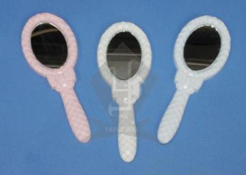 tırtıklı fiyonklu oval ayna(KLD) BEYAZ