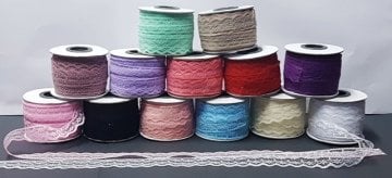 25mm 25m Dantel kurdele MAVI