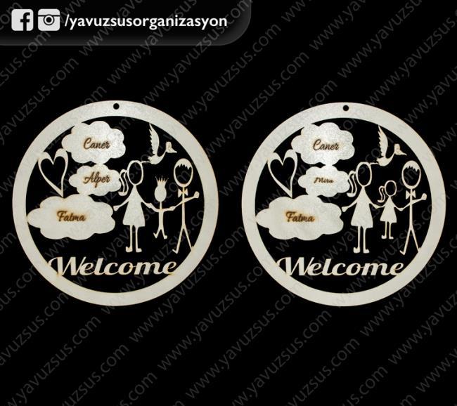 tek çocuklu aile kapı süsü KIZ