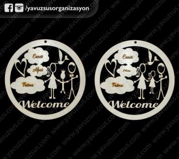 tek çocuklu aile kapı süsü KIZ