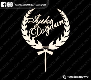 Pleksi zeytin dalı iyiki doğdun çubuk (17x23) ALTIN