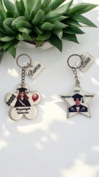 Mezuniyete özel 5mm Pleksi papatya & yıldız