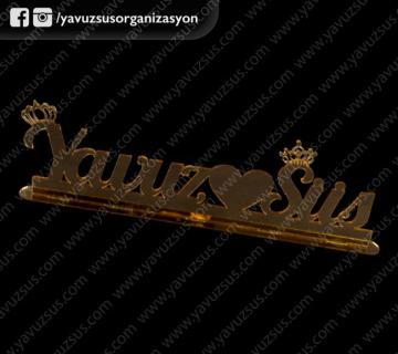 Ahşap Üzeri Pleksi Taçlı Tabanlık(isimlik) GUMUS