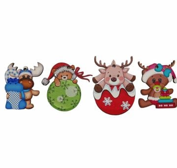 Şekilli 4 lü Yılbaşı Ağaç Süsü