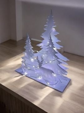 Işıklı Pleksi masa üzeri 3 boyutlu Yılbaşı dekorasyon