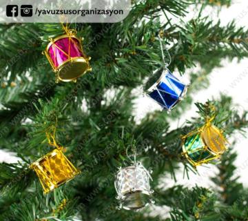 6 Lı Davul Yılbaşı Ağaç Süs