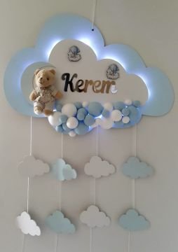 Renkli Işıklı  Kabartmalı Bulut Kapı Süsü