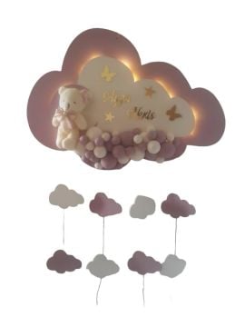 Renkli Işıklı  Kabartmalı Bulut Kapı Süsü