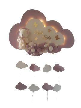 Renkli Işıklı  Kabartmalı Bulut Kapı Süsü