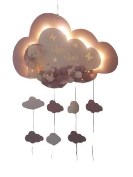 Renkli Işıklı  Kabartmalı Bulut Kapı Süsü