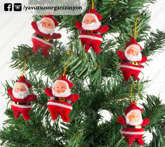 6'lı Mini Noel Baba Yılbaşı Ağaç Süsü