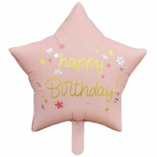 18 inç Retro renk Happy birthday yıldız FOLYO BALON