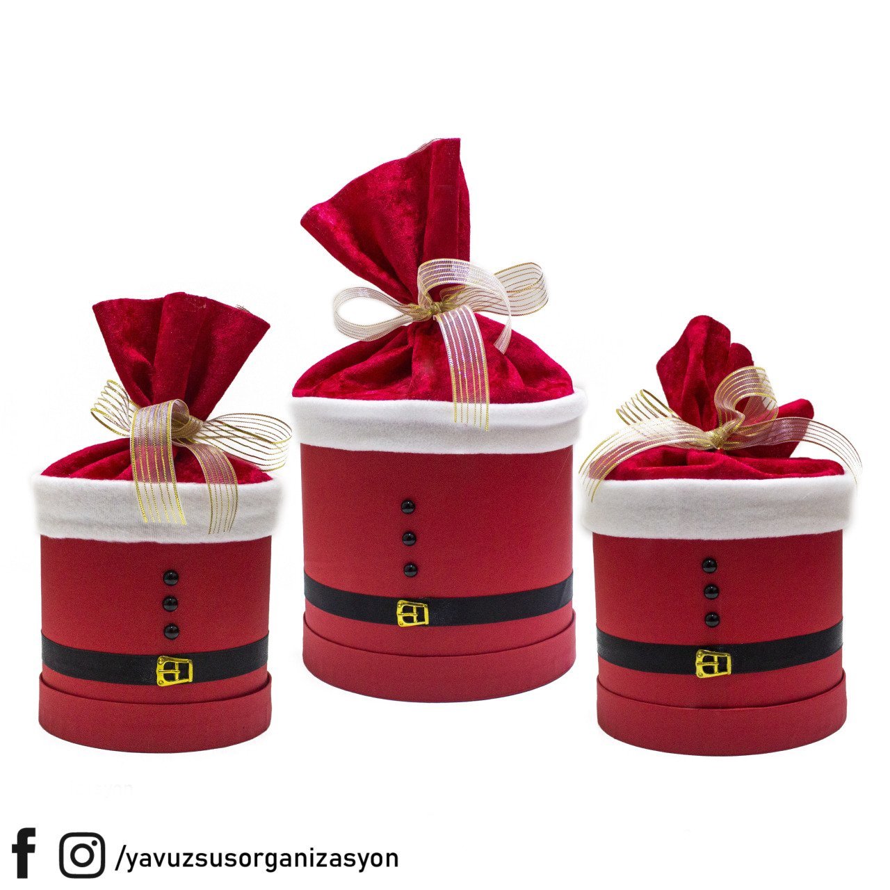 3 lü Yılbaşı Temalı Silindir Hediye Kutusu