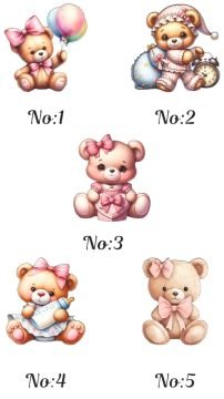10 adet Pembe Dekorlu Minik Ahşap Obje(10 ad)