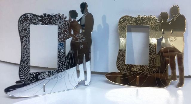 Pleksi Gelin & Damat Ayaklı Resim Çer. ALTIN