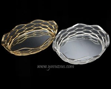 Oval Akordiyon Lazer Tepsi