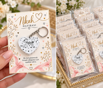 Metal Kutulu Anahtarlık Hediyelik – Kartlı 20 Adet Set