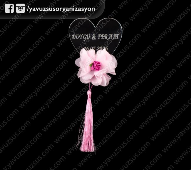 kalp özel tasarım pleksi nikah şekeri ALTIN