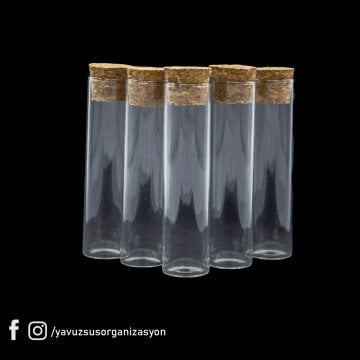 10cm Mantar Tıpa Deney Tüpü Şişesi