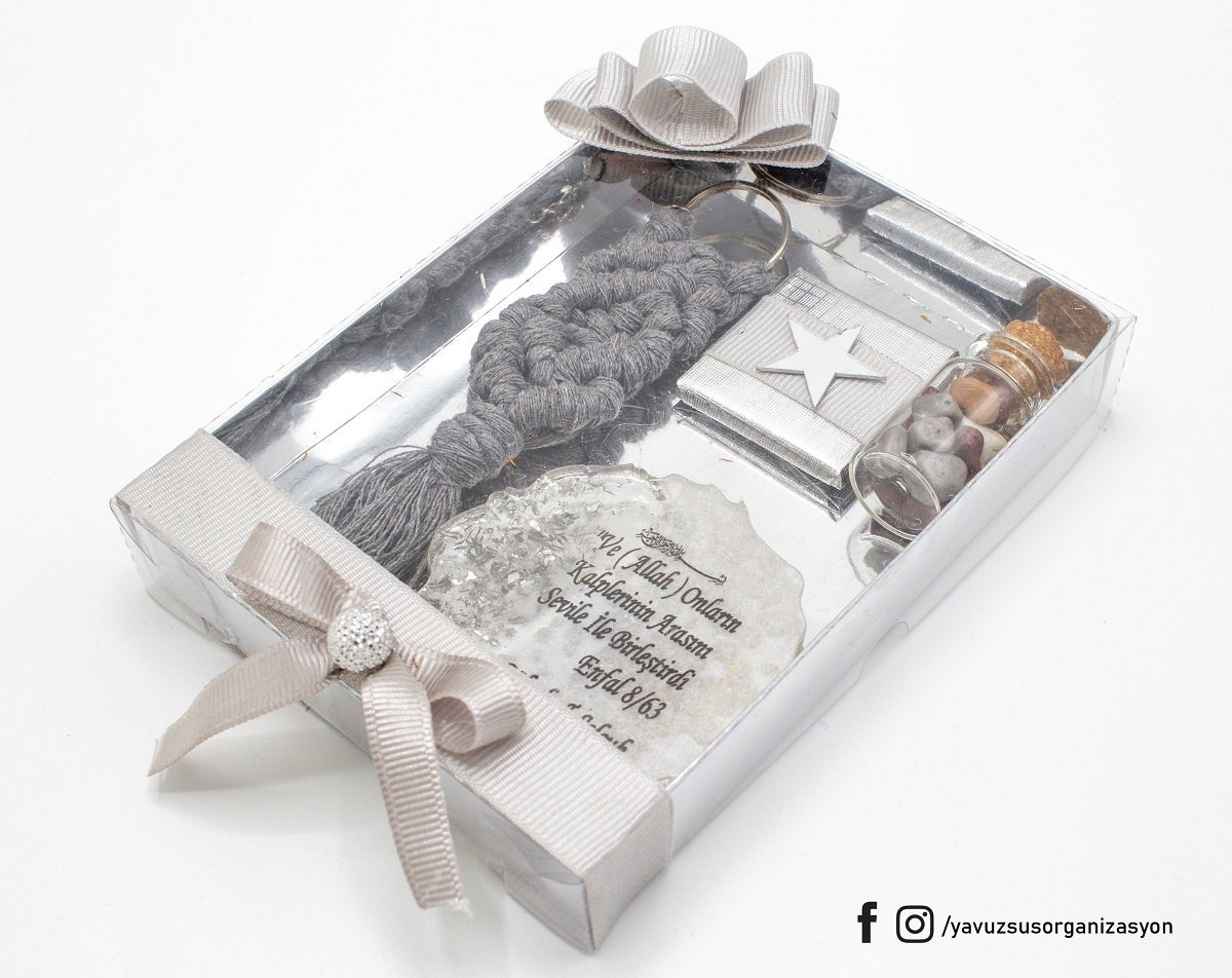 Lüks Epoksi & Makrome Anahtarlık Nikah Hed(20 Ad.)