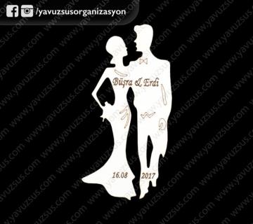 Ahşap ayakta gelin damat (5x10)