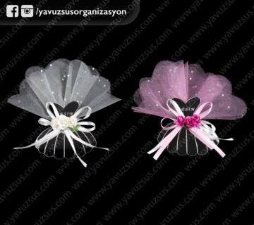 Kalpli gelin & damat nikah şekeri(20 adet) PEMBE