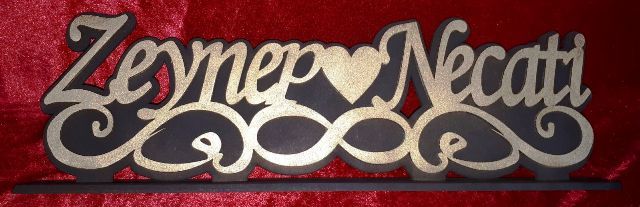 Ahşap boyalı 6mm mdf kabartmalı tabanlık(isimlik) GUMUS