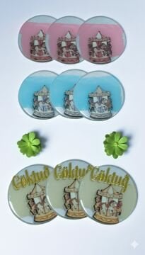 Pleksi Üzeri Kabartma Atlıkarınca Figürlü Hediyelik