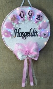 Bebek için ışıklı yuvarlak kapı süsü