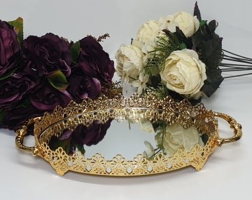 Papatya Model Oval Tepsi (20x29cm) ALTIN DAMAT TEPS