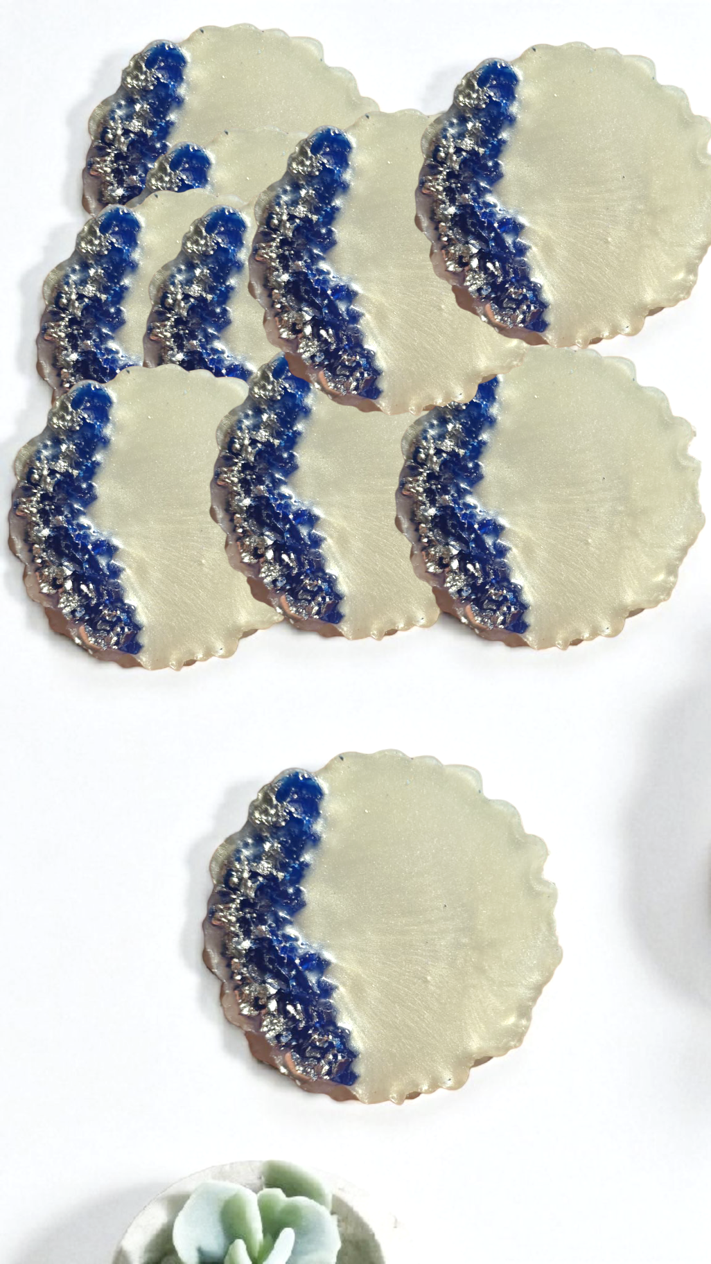 Lacivert kumlu Epoksi hediyelik  Süs