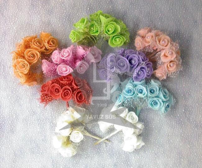 İNCİLİ TÜLLÜ GÜL PEMBE