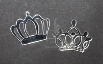 aynalı kral & kraliçe tacı(1mm) GUMUS KRAL 3X3,5CM