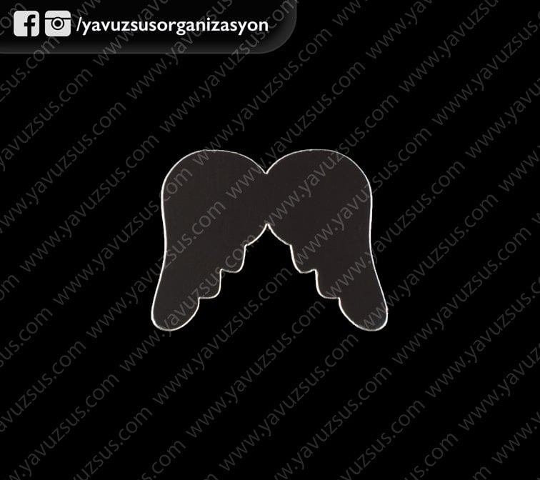 aynalı melek kanadı sticker (25 ad)