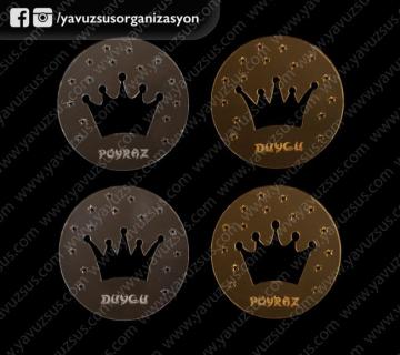 pleksi yuvarlak kral&kraliçe özel tasarım GUMUS KRAL