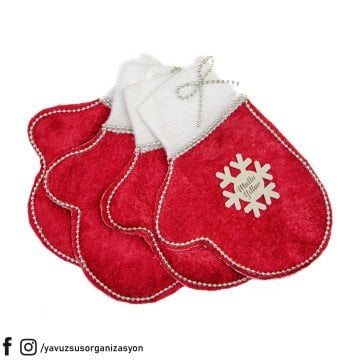 Yılbaşı Eldiveni Şeklinde Kaşıklık Servis Sunum4lü